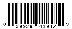 UPC barcode 039938419479