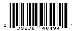 UPC barcode 039938484941