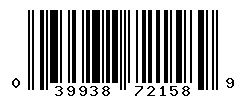 UPC barcode number 039938721589 lookup