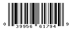 UPC barcode number 039956617949