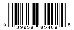 UPC barcode number 039956654685