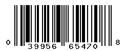 UPC barcode number 039956654708