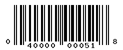 upc 040000000518 barcode image