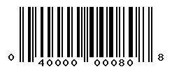 upc 040000000808 barcode image