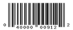 UPC barcode number 040000009122