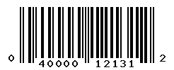 UPC barcode number 040000121312