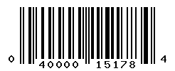 UPC barcode number 040000151784