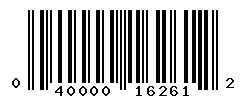 UPC barcode number 040000162612