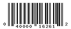 UPC 040000162612 barcode image