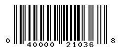 UPC barcode number 040000210368