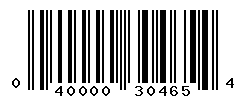 UPC barcode number 040000304654