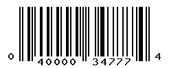 UPC barcode number 040000347774