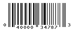 UPC barcode number 040000347873