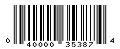 UPC barcode number 040000353874