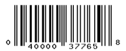 UPC barcode number 040000377658