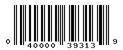 UPC 040000393139 barcode image