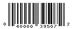 UPC barcode 040000395072