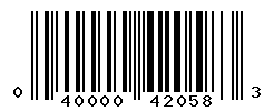 UPC barcode number 040000420583