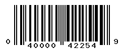 UPC barcode number 040000422549