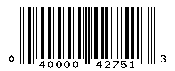 UPC barcode number 040000427513