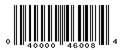 UPC barcode number 040000460084