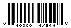 UPC barcode number 040000476498