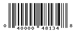 UPC barcode number 040000481348