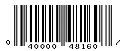 UPC barcode 040000481607