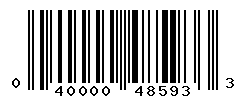 UPC barcode number 040000485933