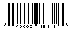 UPC barcode number 040000486718