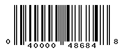 UPC barcode number 040000486848