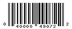 UPC barcode number 040000490722