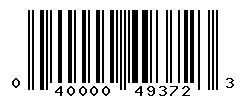 UPC barcode number 040000493723