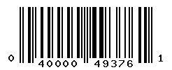 UPC barcode number 040000493761