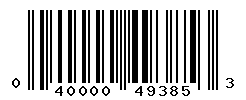 UPC barcode number 040000493853