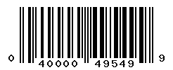 UPC barcode number 040000495499