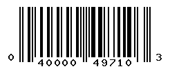 UPC barcode number 040000497103