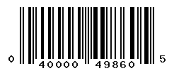 UPC barcode number 040000498605