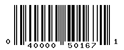 UPC barcode number 040000501671