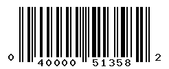 UPC barcode number 040000513582