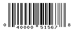 UPC barcode number 040000515678