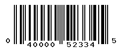 UPC barcode number 040000523345