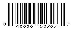 UPC barcode number 040000527077