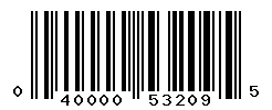 UPC barcode number 040000532095