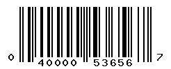 UPC barcode number 040000536567