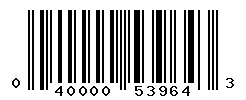 UPC barcode number 040000539643