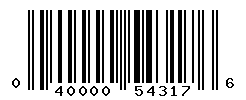 UPC barcode number 040000543176