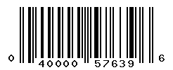 UPC barcode number 040000576396