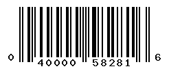 UPC barcode number 040000582816