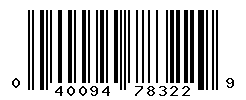 UPC barcode number 040094783229